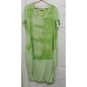 Zedd plus womens 2xl plus size lime green maxi linen minimalist vacation dress